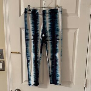 Terez Blue and White Striped  Leggings